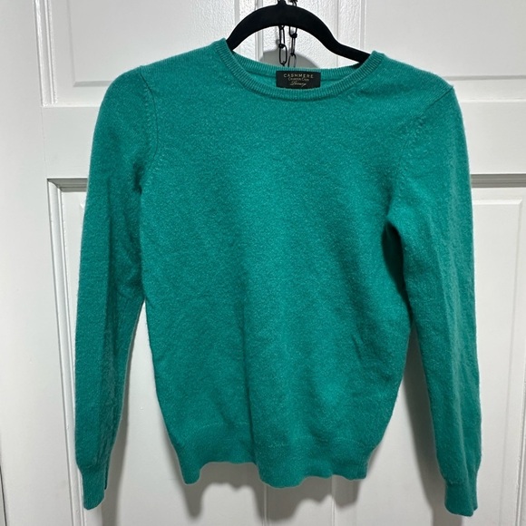Charter Club 100% Cashmere Teal Green Crewneck Sweater Women’s XS - Picture 2 of 3